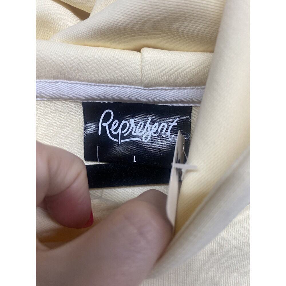 Represent hoodie‎ Size Large Pale Yellow Soft NEW - Picture 4 of 7